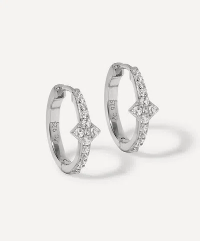 Astley Clarke Sterling Silver Luna Light Hoop Earrings In Gray