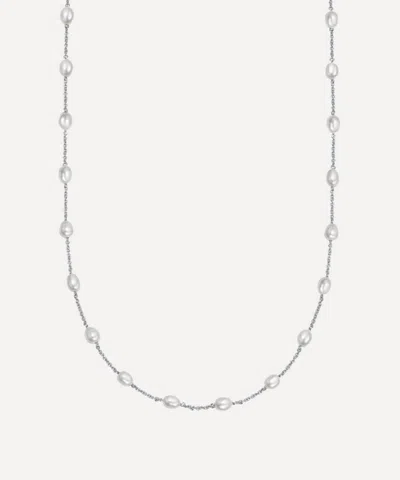 Astley Clarke Sterling Silver Pearl Biography Chain Necklace