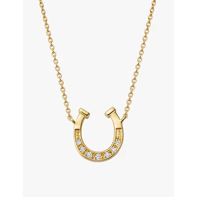 Astley Clarke Womens Solid Yellow Gold Horseshoe 14ct Yellow-gold And 0.095ct Lab-grown Diamond Pend