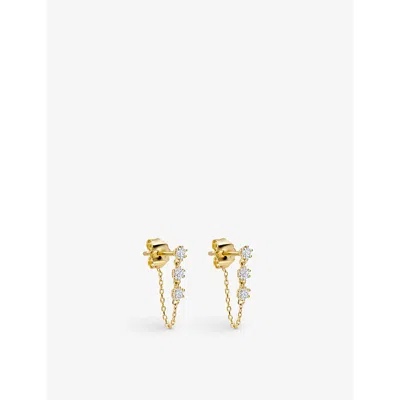 Astley Clarke Womens Yellow Gold Interstellar Diamond Chain 14ct Yellow-gold Stud Earrings
