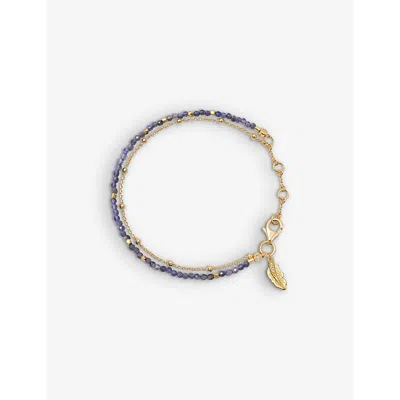 Astley Clarke Womens Yellow Gold Vermeil Biography Feahter-charm Iolite 18ct Gold-vermeil Bracelet