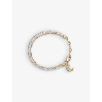 Astley Clarke Biography Moonstone 18ct Yellow Gold-plated Vermeil Charm Bracelet In Yellow Gold Vermeil