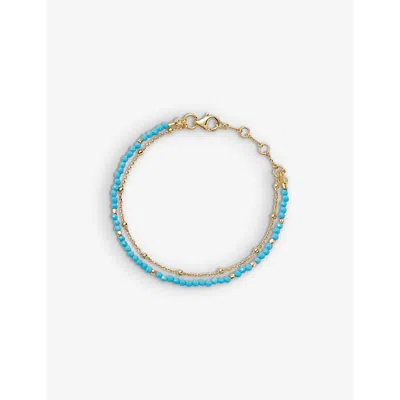 Astley Clarke Womens Yellow Gold Vermeil Biography Turquoise 18ct Gold-vermeil Bracelet