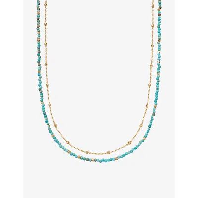 Astley Clarke Womens Yellow Gold Vermeil Biography Turquoise 18ct Gold-vermeil Necklace