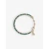Astley Clarke Womens Yellow Gold Vermeil Biography Wishbone-charm Malachite 18ct Gold-vermeil Bracel In Yellow Gold Vermeil