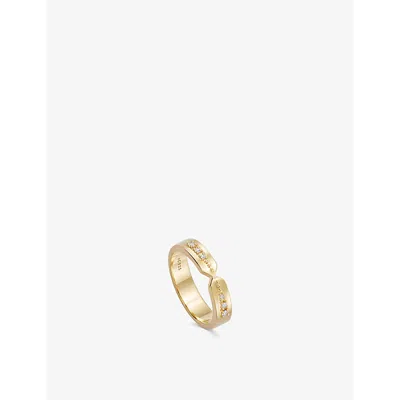 Astley Clarke Womens Yellow Gold Vermeil Luna 18ct Yellow Gold-plated Vermeil Sterling-silver Band R