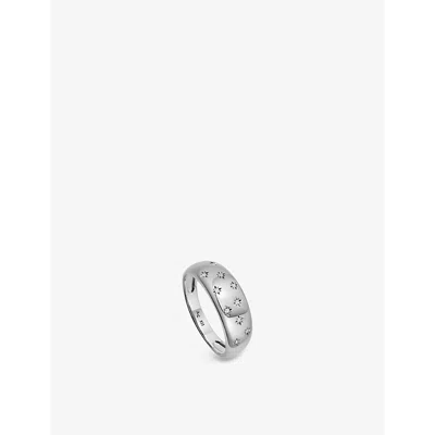 Astley Clarke Womens 925 Sterling Silver Celestial Mini Star-engraved Sterling-silver And White Sapp