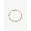 Astley Clarke Womens Art Decor 18ct Yellow-gold Vermeil And Sapphire Tennis Bracelet