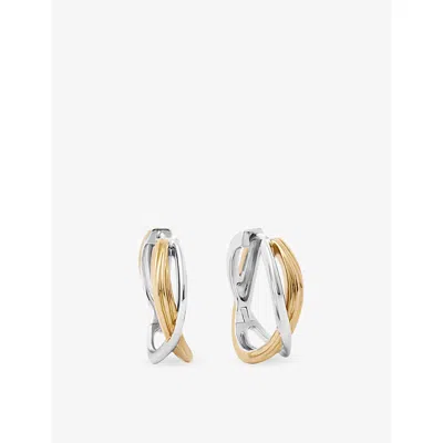 Astley Clarke Womens Yellow Gold Vermeil Aurora Weave 18ct Gold Vermeil And 925 Sterling Silver Maxi Hoop Earrings