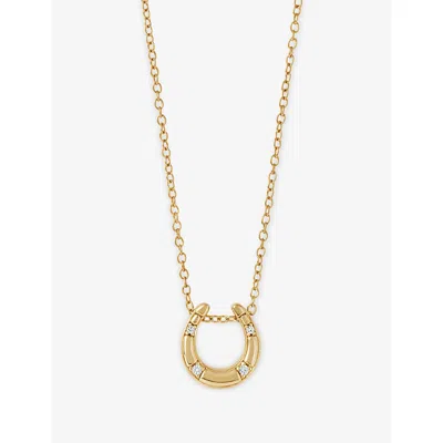 Astley Clarke Womens Biography Horseshoe 18ct Yellow Gold Vermeil And White Sapphire Necklac