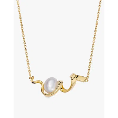 Astley Clarke Womens Yellow Gold Vermeil Floe 18ct Yellow Gold-plated Vermeil Sterling-silver And Freshwater-pearl