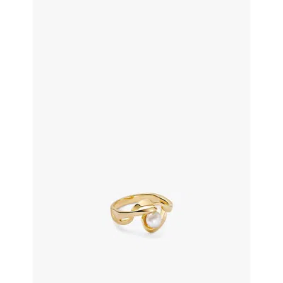 Astley Clarke Womens Yellow Gold Vermeil Floe 18ct Yellow Gold-plated Vermeil Sterling-silver And Freshwater-pearl