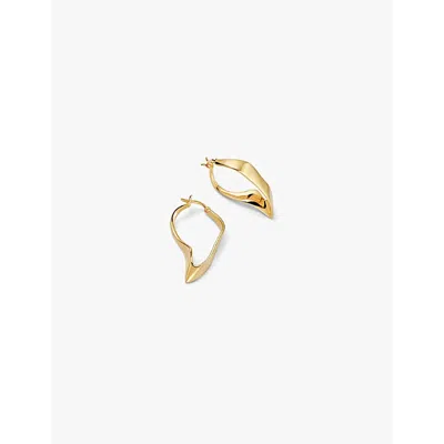 Astley Clarke Womens Yellow Gold Vermeil Floe 18ct Yellow Gold-plated Vermeil Sterling-silver Hoop Earrings
