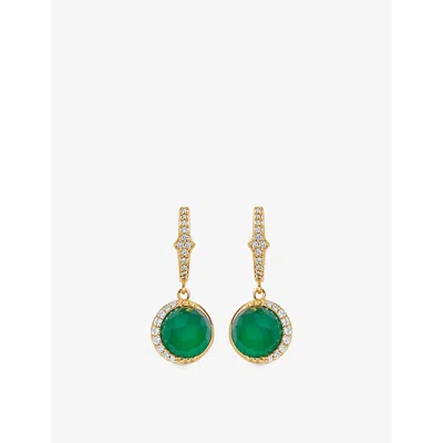 Astley Clarke Womens Yellow Gold Vermeil Luna 18ct Yellow Gold-plated Vermeil Sterling-silver And Chalcedony Drop 