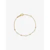 Astley Clarke Womens Station 18ct Yellow Gold Vermeil, Freshwater-pearl And Lab-grown White-sapphire Bracelet In Gold