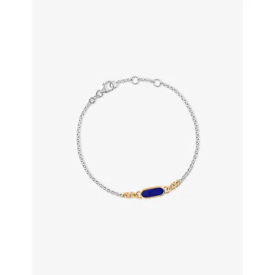 Astley Clarke Womens  X Laura Jackson Bar 18ct Yellow Gold-plated 925 Sterling-silver And Lapis Lazul In Blue