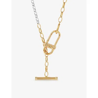 Astley Clarke Womens  X Laura Jackson Link T-bar 18ct Yellow Gold-plated Sterling-silver, Strrling-si In Yellow Gold Plated