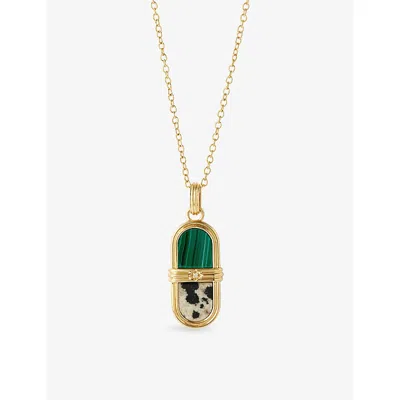 Astley Clarke Womens  X Laura Jackson Pendant 18ct Yellow Gold-plated 925 Sterling-silve,r Malchite &