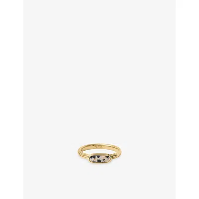Astley Clarke Womens  X Laura Jackson Ridged 18ct Yellow Gold-plated 925 Sterling-silver And Dalmatia