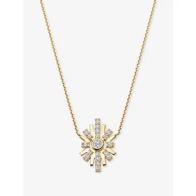 Astley Clarke Womens Atomic 14ct Yellow-gold And 0.254ct Lab-grown Diamond Drop Pendant Necklac