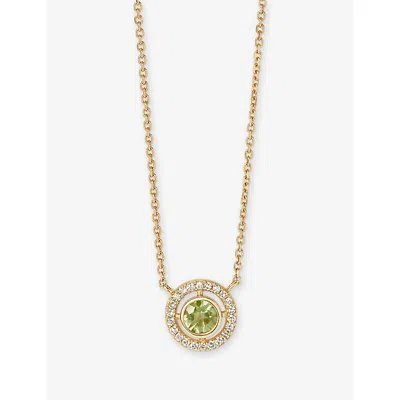 Astley Clarke Womens August Birthstone 14ct Yellow Gold, Peridot And 0.08ct Lab-grown Diamond Pendant Necklac In Green