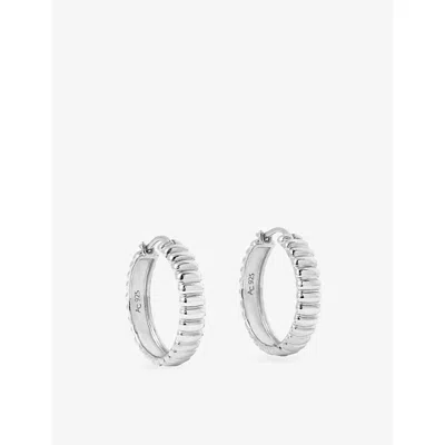 Astley Clarke Womens Aurora Ridge 925 Sterling Silver Hoop Earrings In Blue