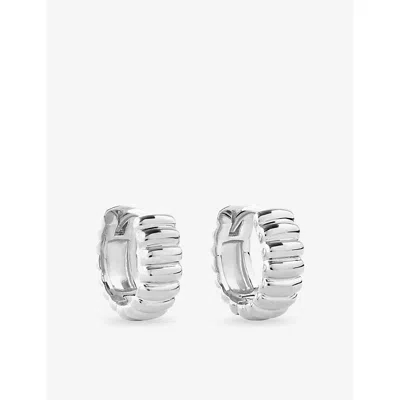 Astley Clarke Womens Aurora Ridge 925 Sterling Silver Huggie Earrings In Metallic