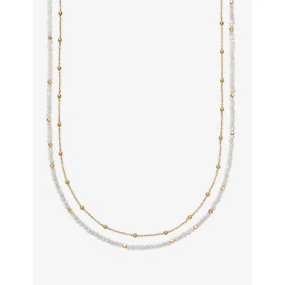 Astley Clarke Womens Biography 18ct Yellow Gold Vermeil And Mother-of-pearl Double Strand Beaded Necklac
