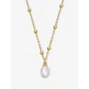 Astley Clarke Womens Biography 18ct Yellow Gold Vermeil And Pearl Pendant Necklac