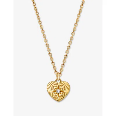 Astley Clarke Womens Biography Heart 18ct Yellow Gold Vermeil Pendant Necklac