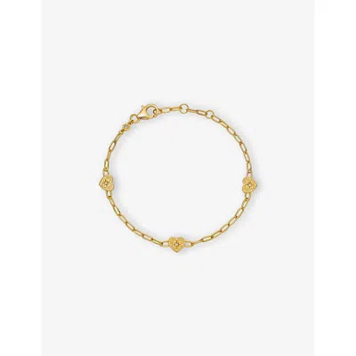 Astley Clarke Womens Biography Heart Station 18ct Yellow Gold Vermeil And Sapphire Bracelet