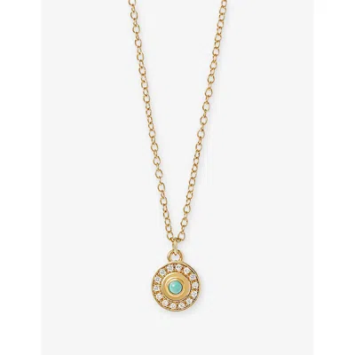 Astley Clarke Womens Celestial Nazar 18ct Yellow Gold Vermeil And Turquoise Pendant Necklac