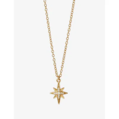 Astley Clarke Womens Celestial Star 18ct Yellow Gold Vermeil And White Sapphire Pendant Necklac