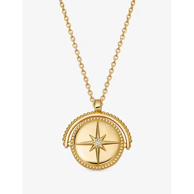 Astley Clarke Womens Celstial Spinner 18ct Yellow Gold Vermeil Locket Necklac