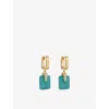 Astley Clarke Womens Deco 18ct Gold Vermeil And Amazonite Drop Huggie Earrings