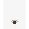 Astley Clarke Womens Deco 18ct Yellow Gold Vermeil, Lapis And Malachite Ring In Gold