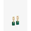 Astley Clarke Womens Deco 18ct Yellow Gold Vermeil, Malachite And Sapphire Drop Earrings In Gold