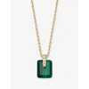 Astley Clarke Womens Deco 18ct Yellow Gold Vermeil, Sapphire And Malachite Pendant Necklac