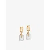 Astley Clarke Womens Deco 18ct Yellow Gold Vermeil, Sapphire And Mother-of-pearl Drop Huggie Earrings