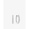 Astley Clarke Womens Fine Essentials Halo Medium 14ct White-gold And 0.34ct Lab-grown Diamond Hoop Earrings White  In White Gold