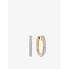 Astley Clarke Womens Fine Essentials Halo Medium 14ct Yellow-gold And 0.34ct Lab-grown Diamond Hoop Earrings In Gold