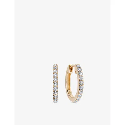 Astley Clarke Womens Fine Essentials Halo Medium 14ct Yellow-gold And 0.34ct Lab-grown Diamond Hoop Earrings
