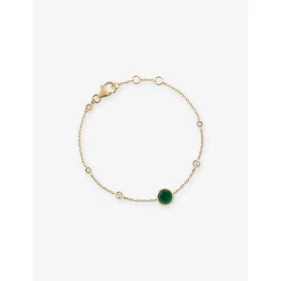 Astley Clarke Womens Gold Luna Lapis Station 18ct Yellow-gold Plated Sterling-silver, Created White Sapphire And A In Yellow Gold Plated