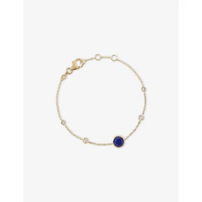 Astley Clarke Womens Gold Luna Lapis Station 18ct Yellow-gold Plated Sterling-silver, Created White Sapphire And L In Yellow Gold Plated