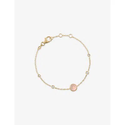 Astley Clarke Womens Gold Luna Lapis Station 18ct Yellow-gold Plated Sterling-silver, Created White Sapphire And P In Yellow Gold Plated
