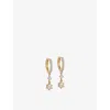 Astley Clarke Womens Interstellar Opal And Lab Grown Diamond 14ct Yellow Gold Drop Earrings