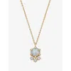 Astley Clarke Womens Interstellar Opal And Lab Grown Diamond Cluster 14ct Yellow Gold Pendant Necklac