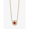 Astley Clarke Womens January Birthstone 14ct Yellow Gold, Red Garnet And 0.08ct Lab-grown Diamond Pendant Necklac In Gold