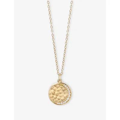 Astley Clarke Womens Luna Crescent 18ct Yellow Gold Vermeil And Lab-grown White-sapphire Locket Necklac