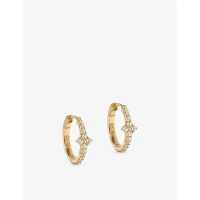 Astley Clarke Womens Luna Light 18ct Yellow Gold Vermeil And White Sapphire Hoop Earrings